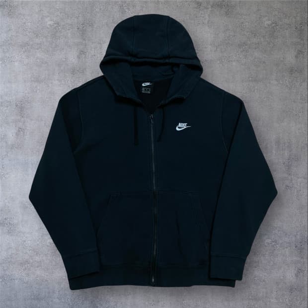 나이키 퓨추라 스몰 로고 블랙 미니멀 후드 집업