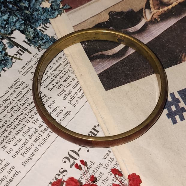 90s 프랑스 빈티지 팔찌 빈티지 브라스 뱅글 보헤미안 스타일 팔찌