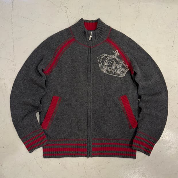 GUESS 90s 왕관 니트집업 