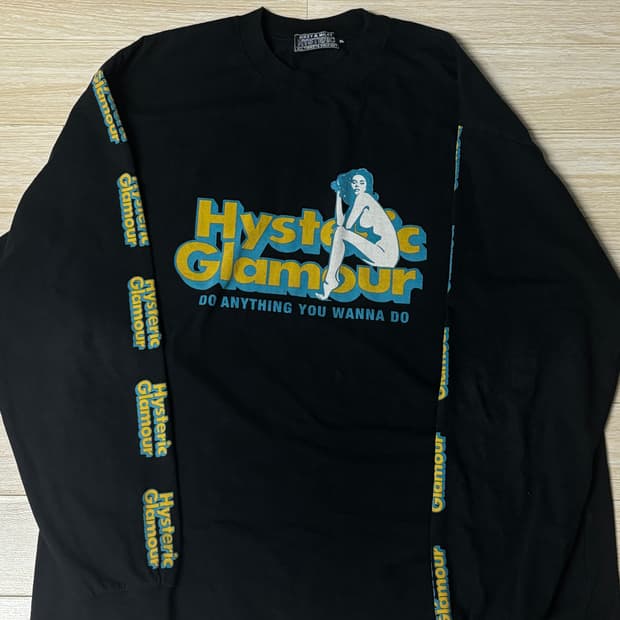 히스테릭 글래머 두 애니띵 롱 슬리브 블랙 