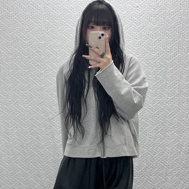 아디다스 빈티지 레트로 00s 아방핏 세미크롭 후드집업 95 C10148