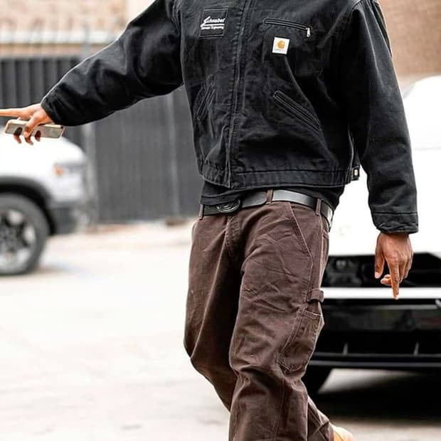 칼하트 다크브라운 싱글니 카펜터 팬츠 B11DKB