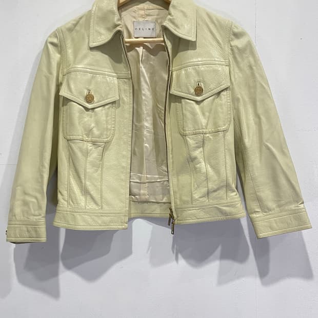 올드 셀린느 버터 옐로우 레더 자켓 정품