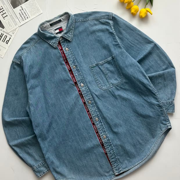 Tommy 타미 진스 오버핏 빈티지 데님 셔츠