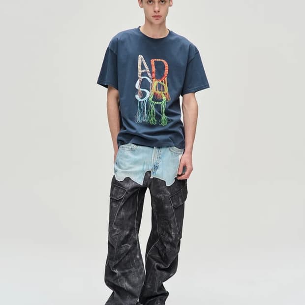 앤더슨벨 포데님&스크래치 레더 프린티드 카고 팬츠 28