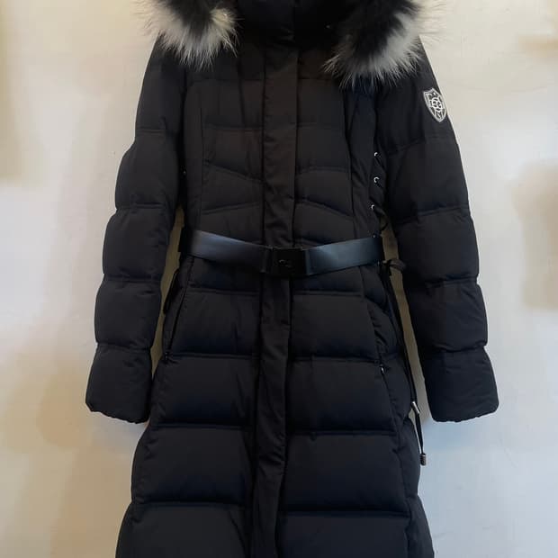 EGOIST 에고이스트 라쿤퍼 오리털 벨트롱패딩 여성덕다운롱패딩66
