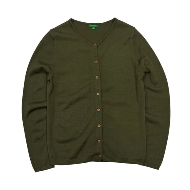 Benetton 베네통 올리브그린 가디건 42