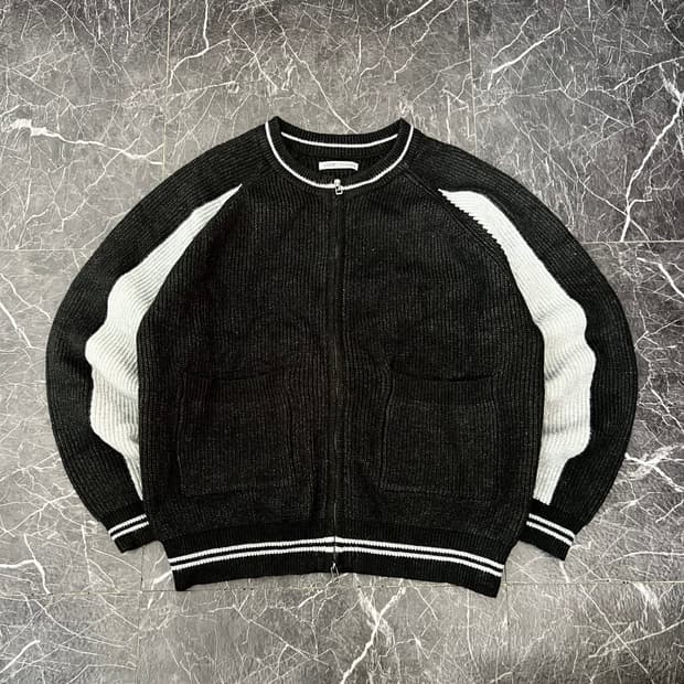 비바스튜디오 니트 집업 가디건 블랙