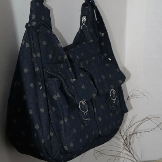 핸드메이드 빈티지 도트백