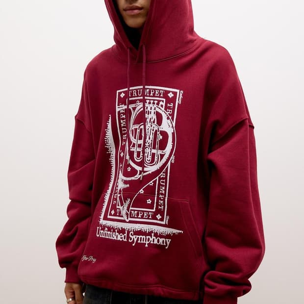 After Pray 애프터프레이 로고 포인트 스트링 오버핏 후드티 M