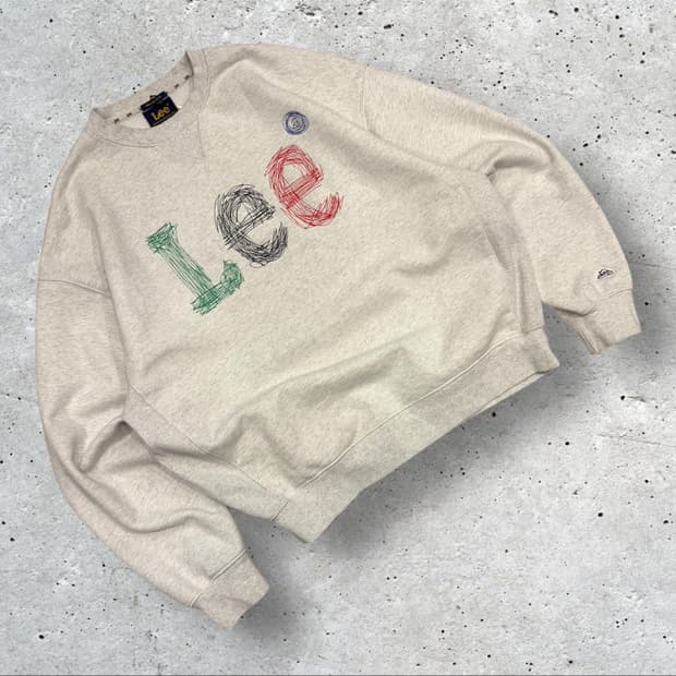 [M] Lee 리 자수 빈티지 스펠아웃 맨투맨 티셔츠 B765