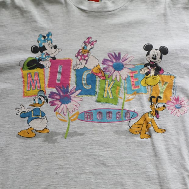 90s 디즈니 미키언리미티드 싱글스티치 티셔츠(XL)