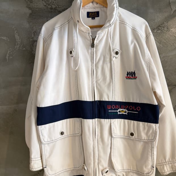 월드폴로 하이넥 집업 자켓 M