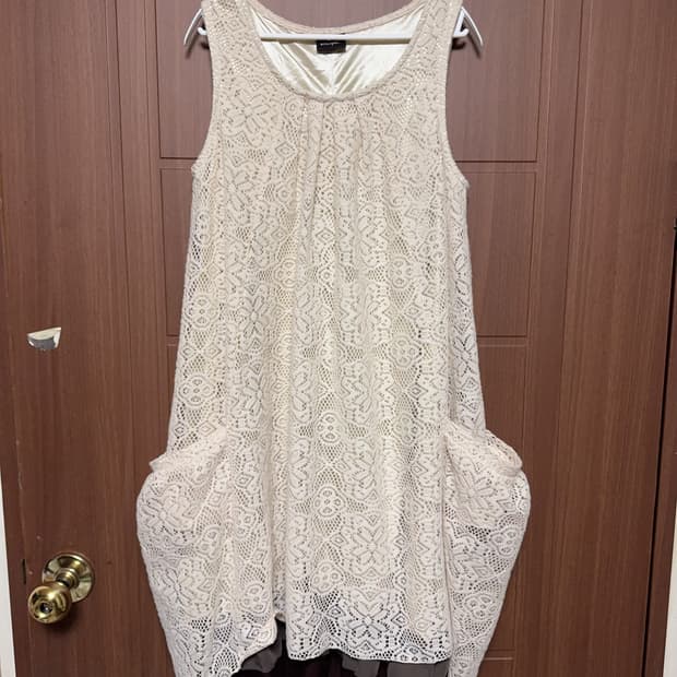 모리걸 하구미 일본 빈티지 시스루 크로셰 레이스 쉬폰 롱 나시 원피스