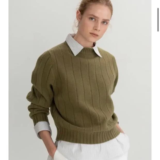 문달 골지 하이넥 니트