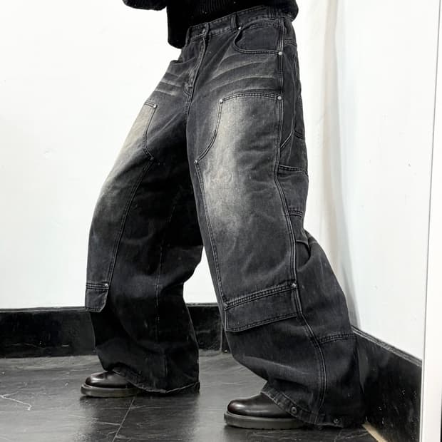 IDWS 아돈워너셀 오버랩 카펜터 데님 팬츠