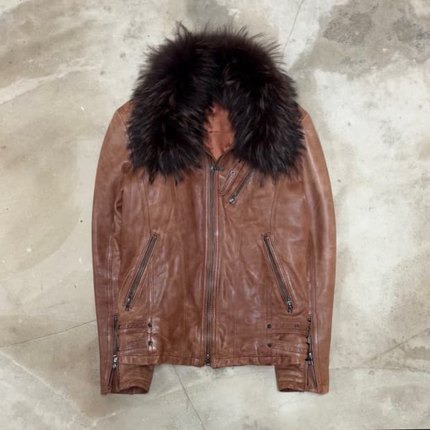 [M] Tornado Mart Lambskin Leather Jacket