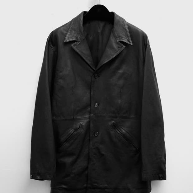 [M] Youth Washed Leather Jacket 