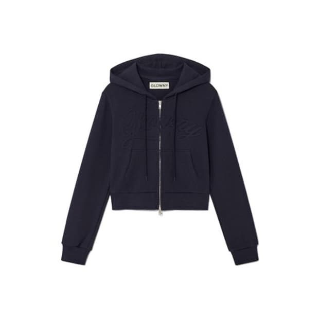 글로니 조던 크롭 후드집업 네이비