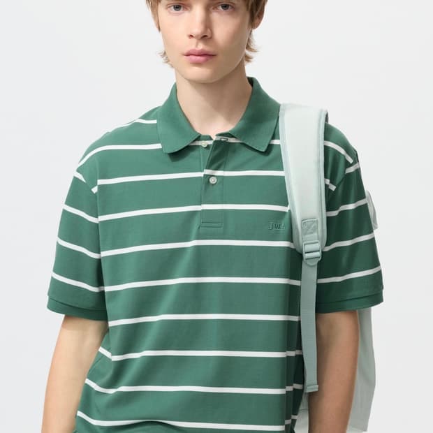 [4XL] 유니클로 JW ANDERSON 드라이피케스트라이프폴로셔츠 그린