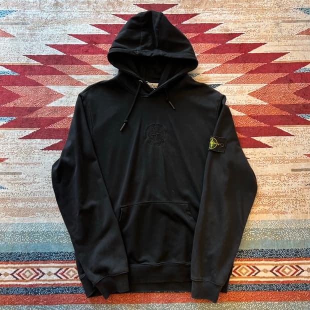 스톤아일랜드 X 슈프림 콜라보 와펜 후드티 [블랙] 3XL/115