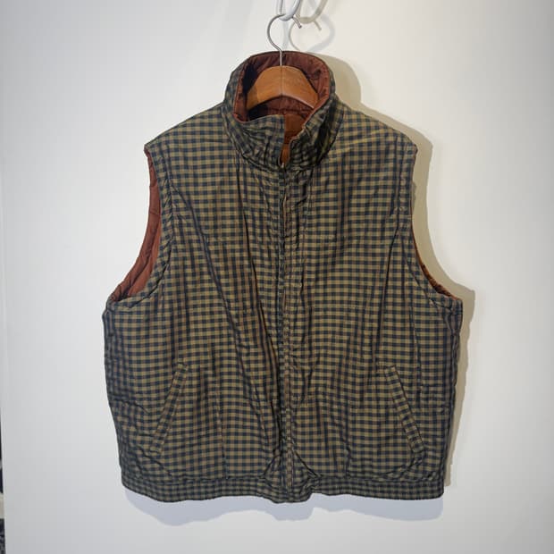 다이리쿠 리버서블 체크 경량 다운 조끼 