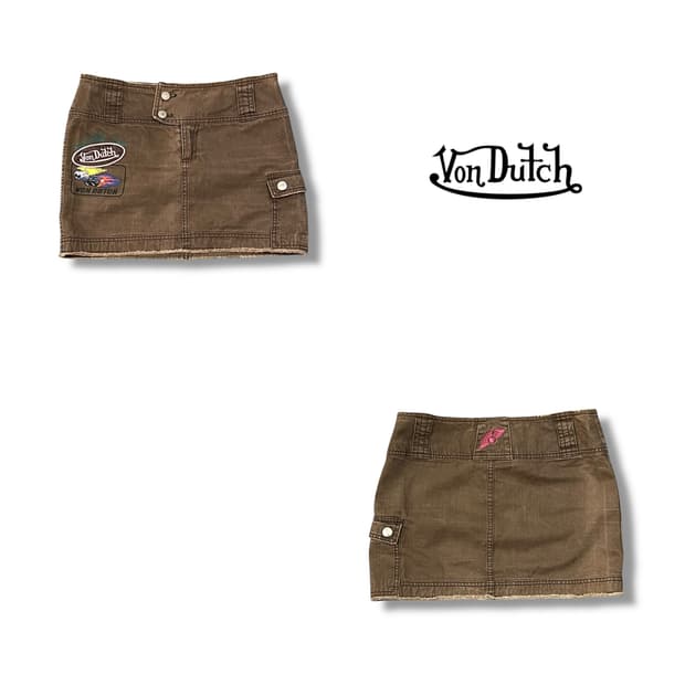  본더치 패치 그래픽 데님 스커트 y13932