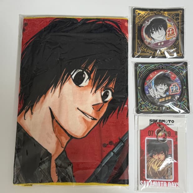 사카모토데이즈 나구모2025 버스데이 타올, 캔뱃지, 포카홀더 일괄 판매