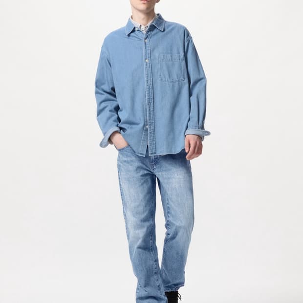 유니클로 레귤러핏 진 30사이즈 63블루