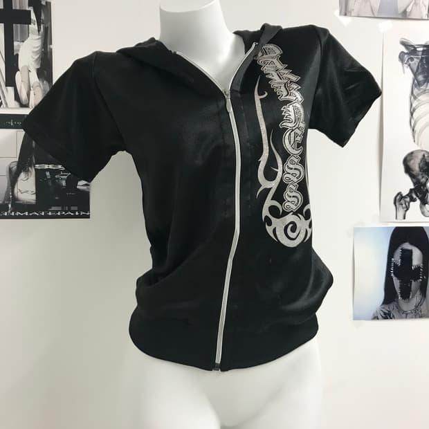 00s punk mood tribal hoodie halfsleeve  