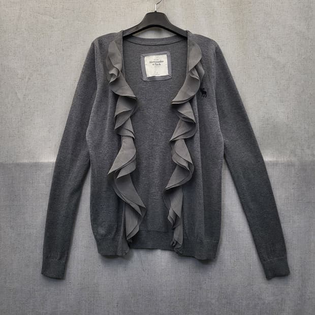아베크롬비 여성 프릴 가디건 그레이