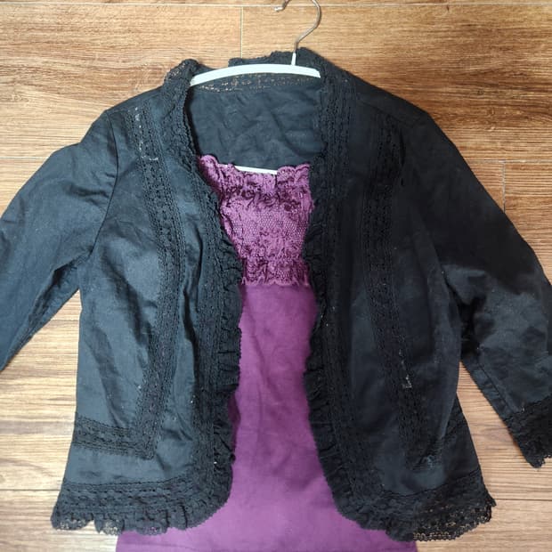 빈티지 고스 펑크 나시+가디건 set