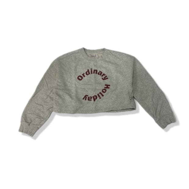 Ordinary Holiday 크롭 맨투맨