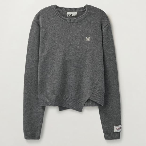 더블린 언발란스 캐시미어 블렌드 니트 차콜