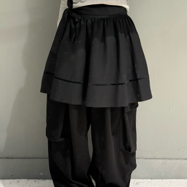 ribbon point flare-fit skirt