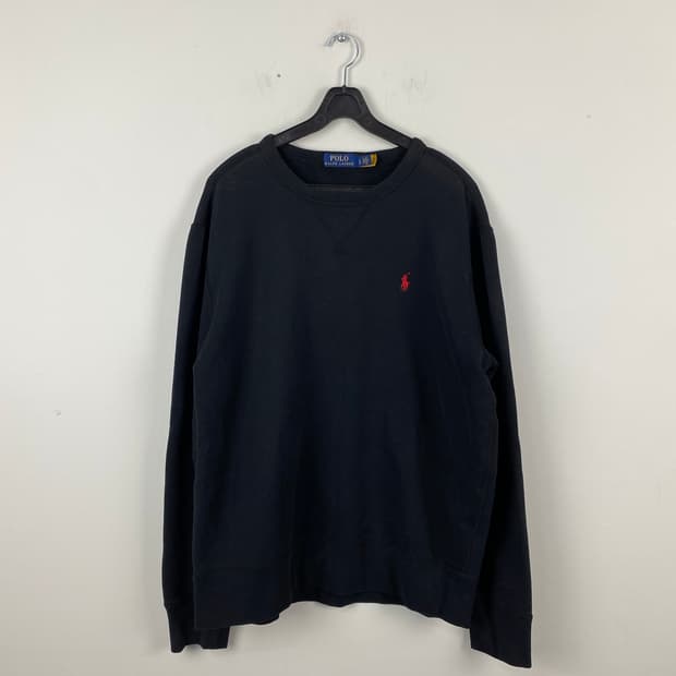 폴로 랄프로렌 클래식 블랙 스웻셔츠 맨투맨 L <458>