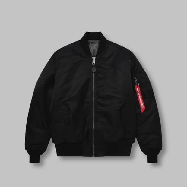 [상태최상] 알파인더스트리 MA-1 블랙 M / 건메탈 라이닝