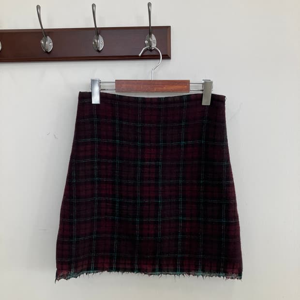 프라다 체크 미니 스커트 y2k