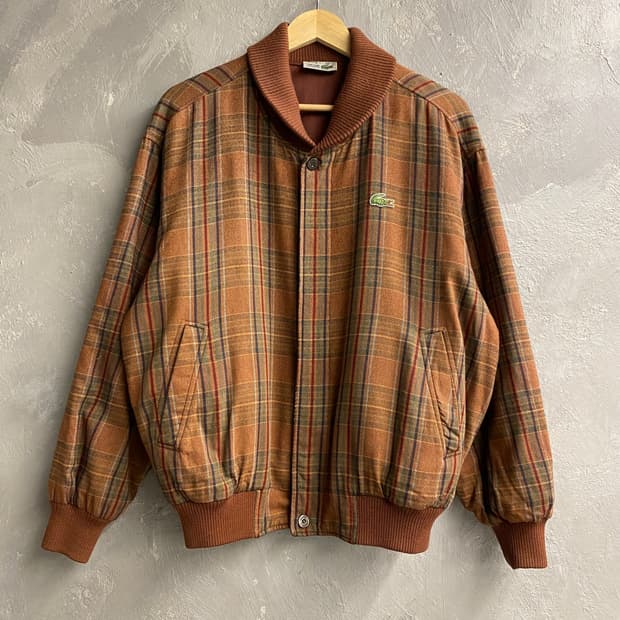 [100] 90s Lacoste 라코스테 빈티지 울체크 블루종
