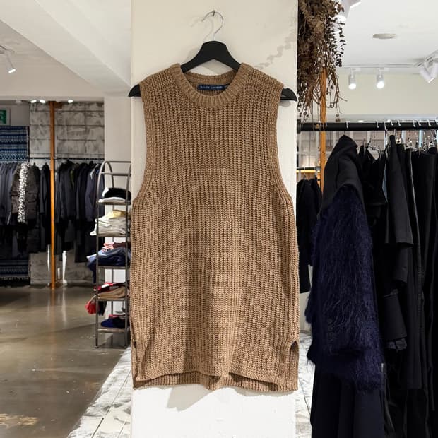 랄프로렌 브라운 롱 스웨터 베스트