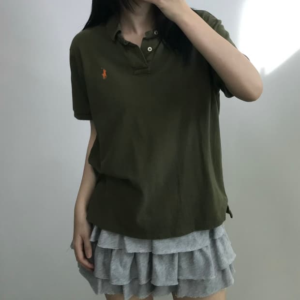 폴로 랄프로렌 카키 PK 반팔 카라 티셔츠