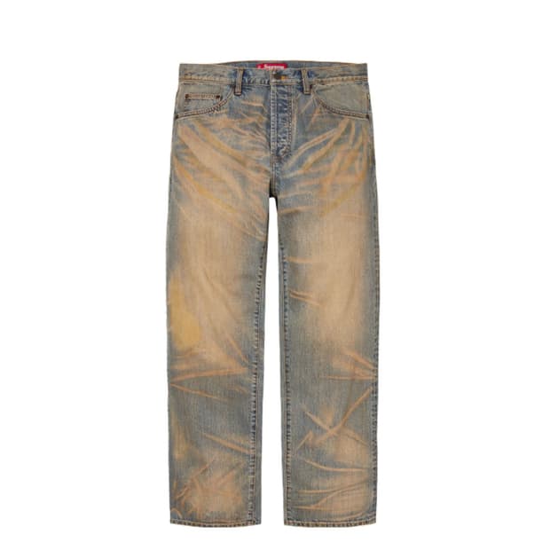 슈프림 레귤러 진 더티 인디고