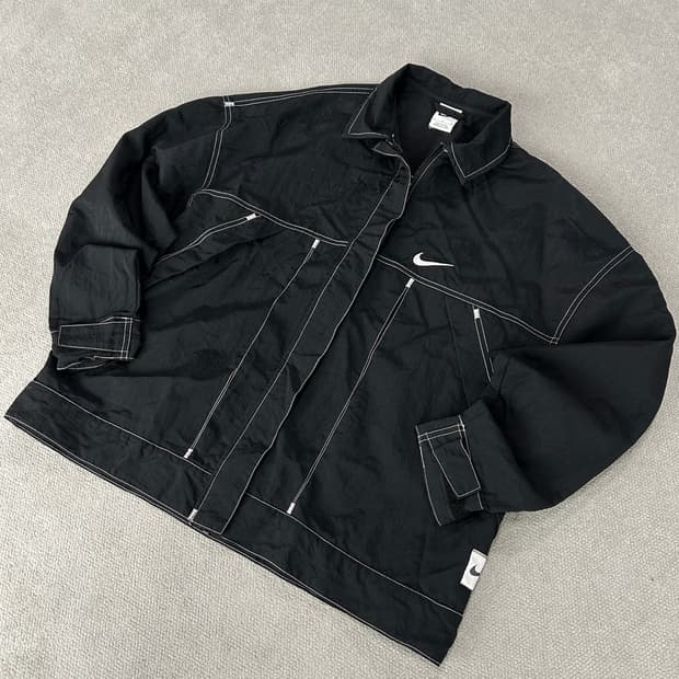 나이키 블랙 스티치 바람막이 자켓 s