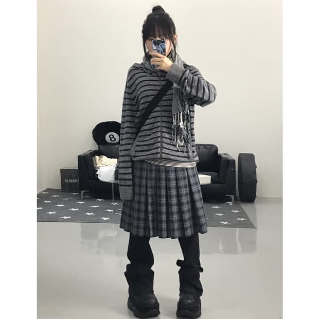 Gap Stripe Knit Hooded Zip-Up 