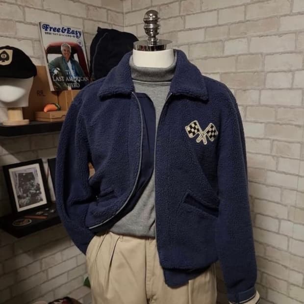 RRL racing fleece jacket m