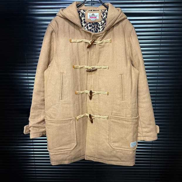 세인트페인 베이지 떡볶이 코트 울 L 100 더플 후드 롱 토글 락시크