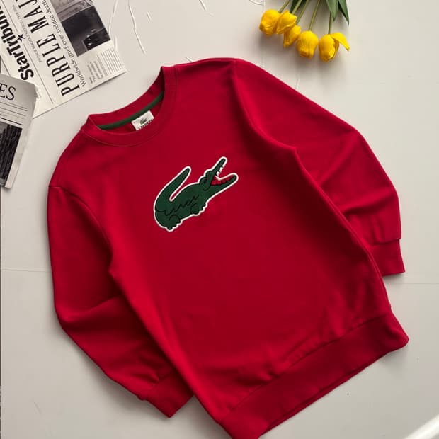 Lacoste 라코스테 빅로고 레드 맨투맨 