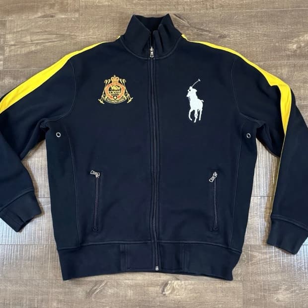 (개급처)폴로 빅포니 금장 블랙 져지 집업