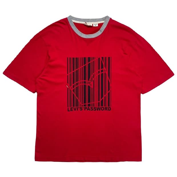 LEVI'S 바코드 프린팅 반팔 티 XL