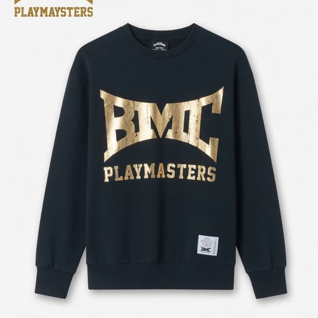 BMC 플레이 몬스터즈 골드 로고 맨투맨 M 사이즈